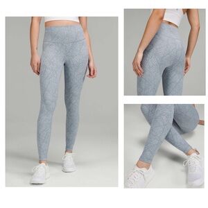 Lululemon Wunder Under High-Rise Tight In Reptilia Jacquard Chambray - size 8